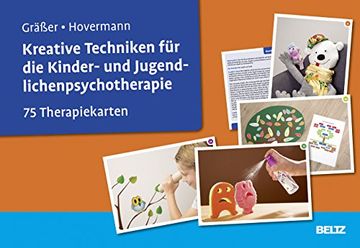 portada Kreative Techniken für die Kinder- und Jugendlichenpsychotherapie: 75 Therapiekarten. Kartenset mit 75 Bildkarten und 36-Seitigem Booklet. Mit Online-Material (en Alemán)