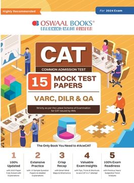 portada Oswaal CAT 15 Mock Test Papers for 2024 Exam (en Inglés)