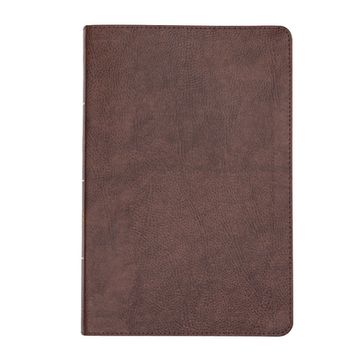 portada Csb Large Print Thinline Bible, Brown Bonded Leather, red Letter, Presentation Page, Full-Color Maps, Easy-To-Read Bible Serif Type (en Inglés)