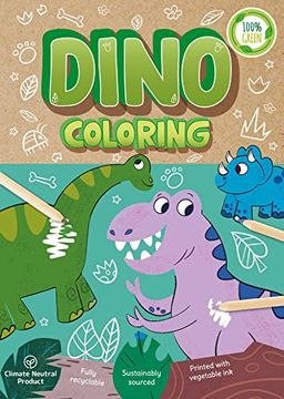 portada Dino Coloring: A Fully Recyclable Coloring Book (en Inglés)