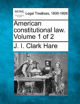 portada american constitutional law. volume 1 of 2 (in English)