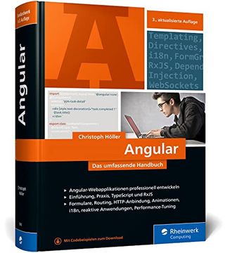 portada Angular: Das Große Handbuch zum Javascript-Framework. Einführung und Fortgeschrittene Typescript-Techniken. Inkl. Angular Material (in German)