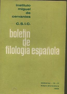 portada BOLETIN DE FILOLOGIA ESPAÑOLA. NUMEROS 15-17: JOAQUIN DE ENTRAMBASAGUAS.- UNOS TITULOS MAS DE BIBLIOGRAFIA ALFONSINA.- ULRIMAS PUBLICACIONES DEL C.S.I.C.- UNA NUEVA PUBLICACION PERIODICA: "SEGISMUNDO", REVISTA HISPANICA DE TEATRO.-