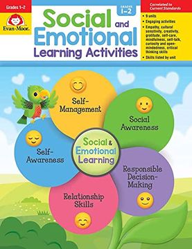 portada Evan-Moor Social and Emotional Learning Activities, Grades 1-2 Homeschooling & Classroom Resource, Reproducible Worksheets, Self-Awareness, Relationship. (Social and Emotional Learning Activities) 