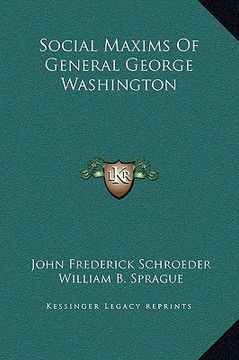 portada social maxims of general george washington (in English)