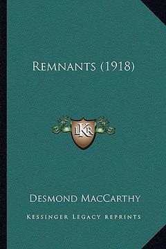 portada remnants (1918) (en Inglés)