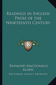 portada readings in english prose of the nineteenth century