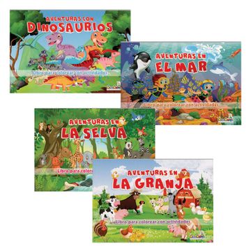 portada Aventuras Libros Para Colorear por 4 Tomos (in Spanish)