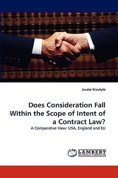 portada does consideration fall within the scope of intent of a contract law? (en Inglés)
