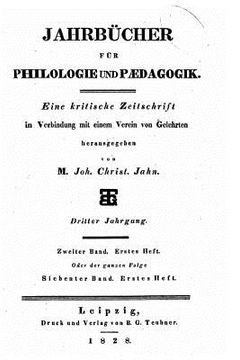 portada Jahrbücher für philologie und paedagogik (en Alemán)