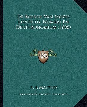 portada De Boeken Van Mozes Leviticus, Numeri En Deuteronomium (1896)
