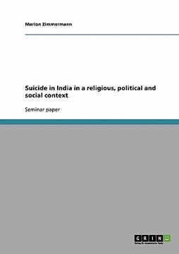 portada suicide in india in a religious, political and social context (en Inglés)