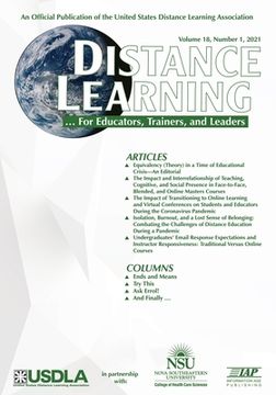 portada Distance Learning VOL 18 Issue 1, 2021