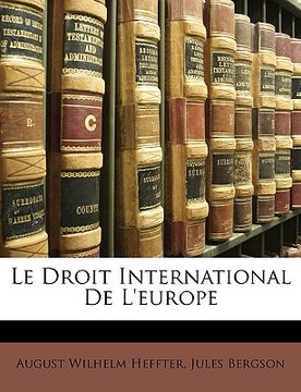 portada Le Droit International De L'europe (en Francés)