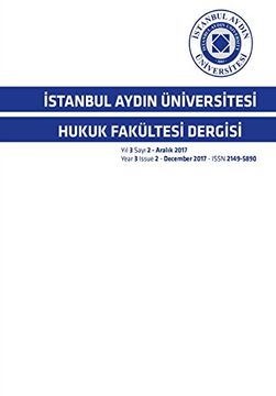 portada Istanbul Aydin Üniversitesi Hukuk Fakültesi Dergisi (Yıl 3 Sayı 2) (in Turco)