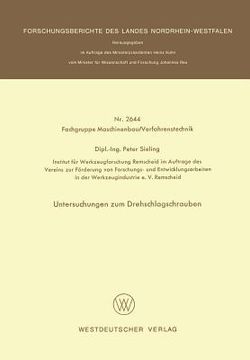portada Untersuchungen Zum Drehschlagschrauben (en Alemán)