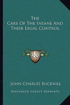 portada the care of the insane and their legal control