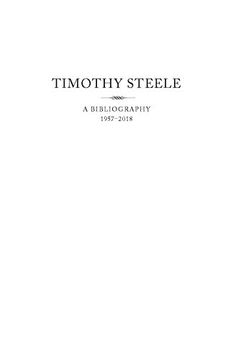 portada Timothy Steele: A Bibliography 1957-2018 