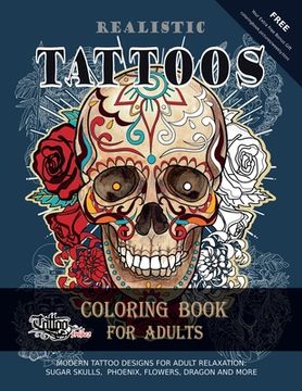 portada Realistic Tattoos Coloring Book for Adults (Paperback or Softback) (en Inglés)