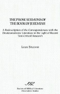 portada the prose sermons of the book of jeremiah (en Inglés)