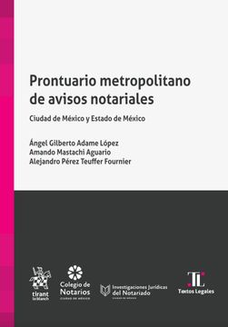 portada Prontuario Metropolitano de Avisos Notariales. Ciudad de México y Estado de México