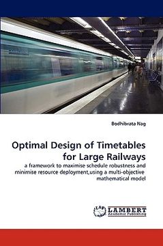 portada optimal design of timetables for large railways (en Inglés)