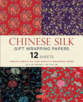 portada Chinese Silk Gift Wrapping Papers: 12 Sheets of High-Quality 18 x 24 Inch Wrapping Paper 
