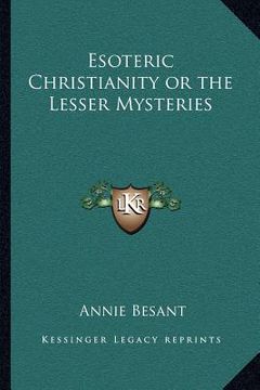 portada esoteric christianity or the lesser mysteries