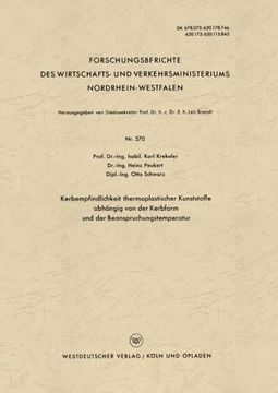 portada Kerbempfindlichkeit thermoplastischer Kunststoffe abhängig von der Kerbform und der Beanspruchungstemperatur (Forschungsberichte des Wirtschafts- und ... Nordrhein-Westfalen) (German Edition)