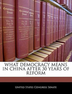 portada what democracy means in china after 30 years of reform (en Inglés)