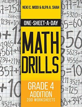 portada One-Sheet-A-Day Math Drills: Grade 4 Addition - 200 Worksheets (Book 9 of 24)