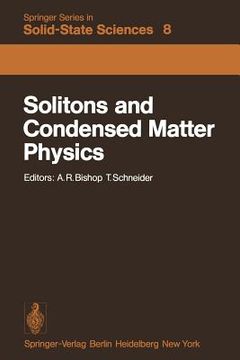 portada solitons and condensed matter physics: proceedings of the symposium on nonlinear (soliton) structure and dynamics in condensed matter, oxford, england