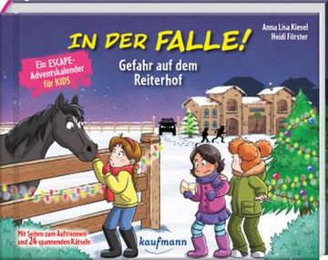 portada In der Falle! Gefahr auf dem Reiterhof - ein Escape-Adventskalender für Kids (en Alemán)