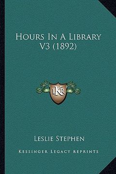 portada hours in a library v3 (1892) (en Inglés)