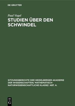 portada Studien Über den Schwindel (in German)