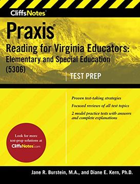 portada Cliffsnotes Praxis Reading for Virginia Educators: Elementary and Special Education (5306) (en Inglés)
