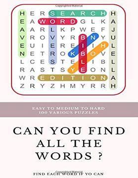 portada Easy to Medium to Hard 100 Various Puzzles can you Find all the Words? Find Each Word if yo Can: Word Search Puzzle Book for Adults , Large Print Word Search Books , Word Search Books Hard for Adults (en Inglés)