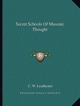 portada secret schools of masonic thought (in English)