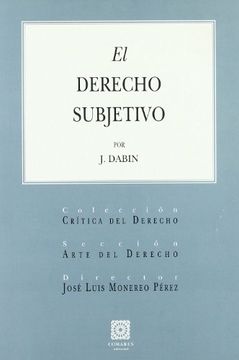 portada El Derecho Subjetivo (in Spanish)