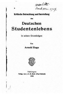 portada Kritische Betrachtung und Darstellung des deutschen Studentenlebens (en Alemán)