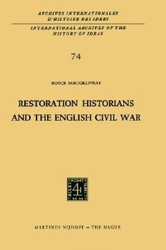 portada restoration historians and the english civil war (en Inglés)