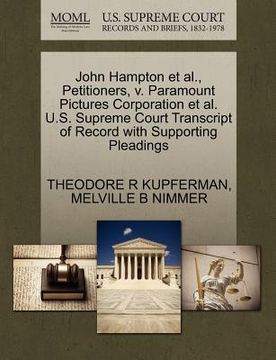 portada john hampton et al., petitioners, v. paramount pictures corporation et al. u.s. supreme court transcript of record with supporting pleadings