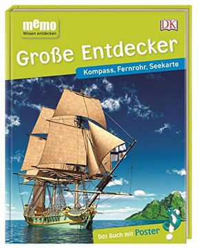 portada Memo Wissen Entdecken. Große Entdecker: Kompass, Fernrohr, Seekarte. Das Buch mit Poster! (en Alemán)