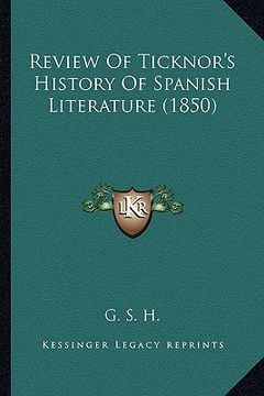 portada review of ticknor's history of spanish literature (1850)