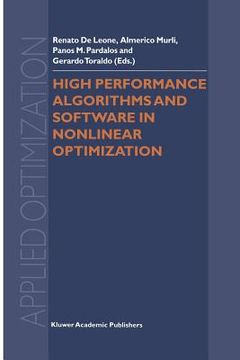 portada high performance algorithms and software in nonlinear optimization (en Inglés)