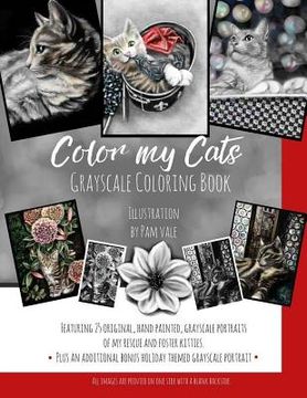portada Color my Cats Grayscale Coloring Book (en Inglés)