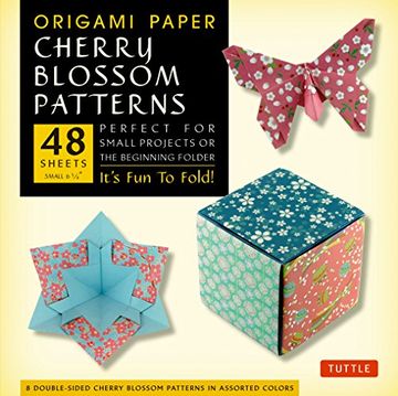 portada Origami Paper Cherry Blossom Patterns Small 6 3/4" 48 Sheets: Perfect for Small Projects or the Beginning Folder (en Inglés)