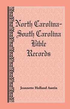 portada North Carolina -- South Carolina Bible Records (en Inglés)