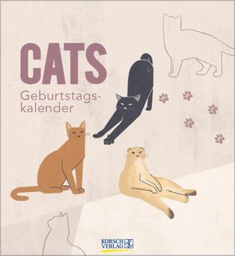 portada Geburtstagskalender Cats: Immerwährender Wandkalender. Format 22,5 x 25,4 cm.