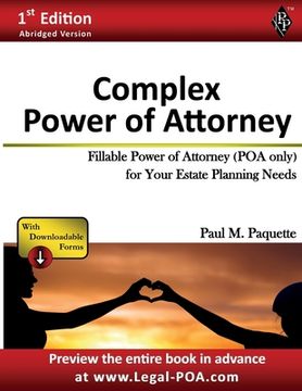 portada Complex Power of Attorney: Fillable Power of Attorney (POA Only) For Your Estate Planning Needs (en Inglés)